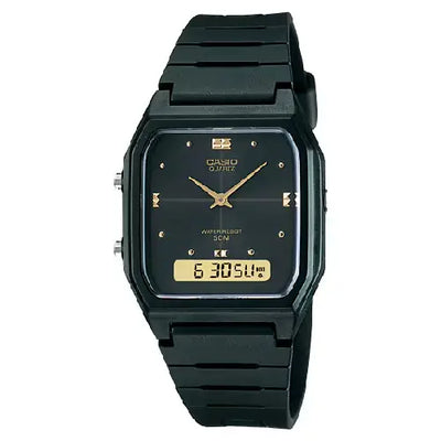 Casio Analog-Digital AW-48HE-1AVDF Black Dial Stainless Steel Unisex Watch