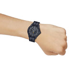 Casio Enticer MTP-M100B-1AVDF Moon Phase Analog Black Dial Stainless Steel Men's Watch
