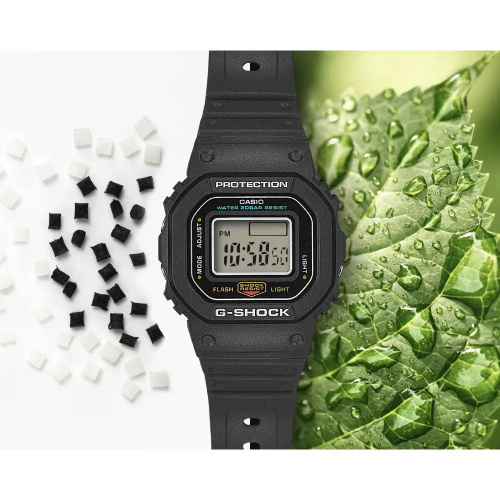 ساعة كاسيو جي شوك الرقمية "جي-شوك نانو" بحلقة DWN-5600-1JR بمينا رقمي وسوار من الراتنج الحيوي الأسود للرجال