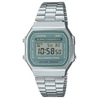 Casio Vintage Digital A168WA-3AYDF Green Dial Stainless Steel Unisex Watch